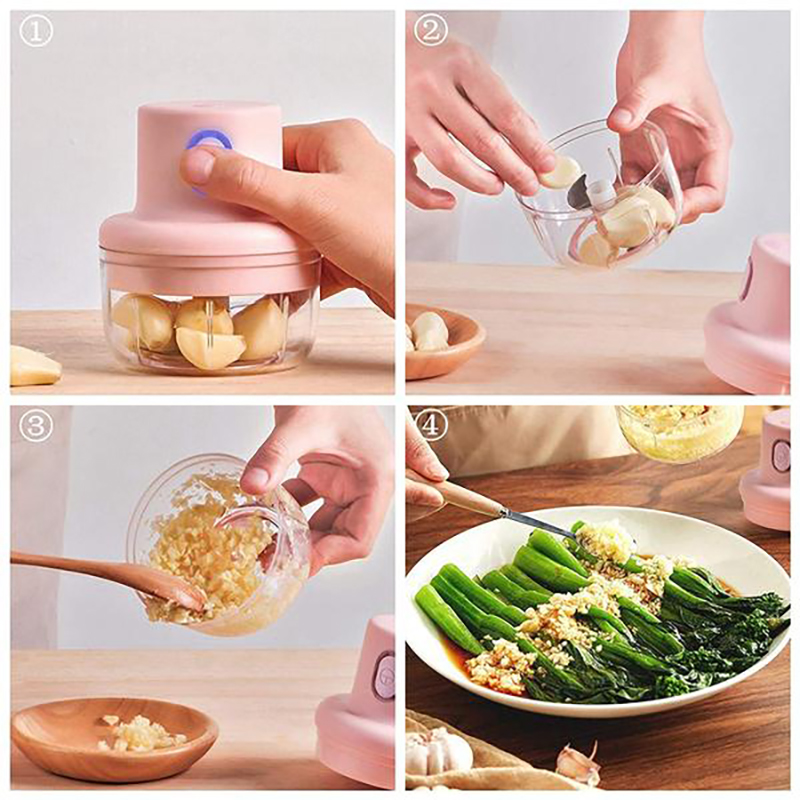 Wireless Electric Garlic Press Mini Meat Grinder Juicer Household