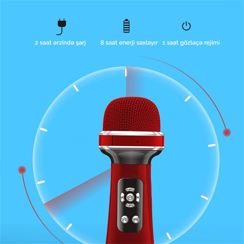 Portable Wireless Karaoke Microphone Mini Bluetooth Handheld Microphone ...