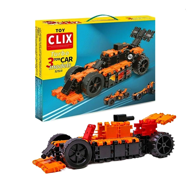 Toy Clix Turbo Make 3 Toy Car Models 104 PCS Plastic Block ...