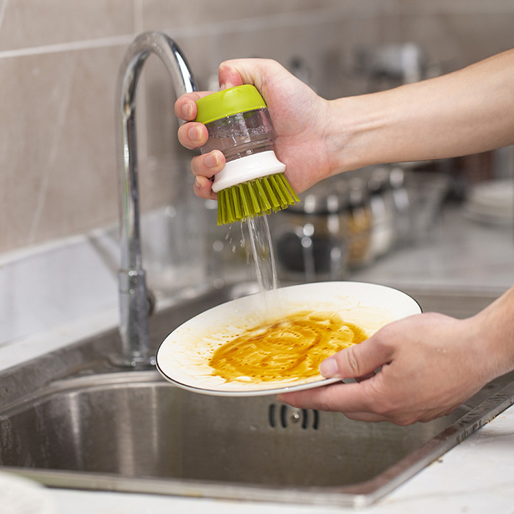 Scrub Brush Soap Dispenser Scrubber Dish Washing Kitchen Kitchen