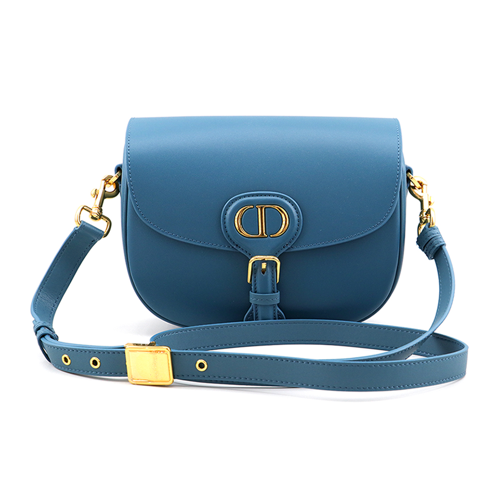 Deep Ocean Blue Leather Christian Dior Medium Bobby Bag