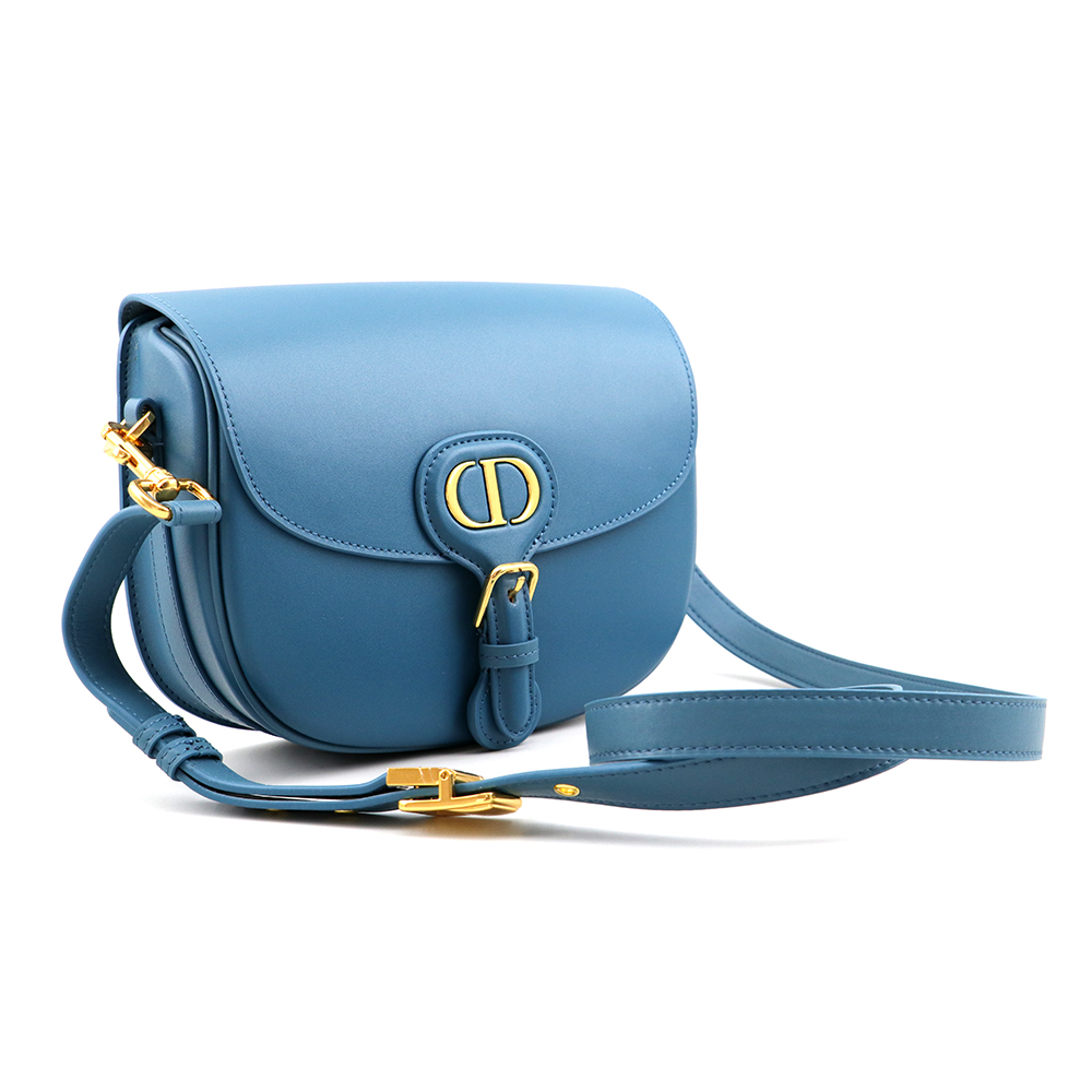 Deep Ocean Blue Leather Christian Dior Medium Bobby Bag