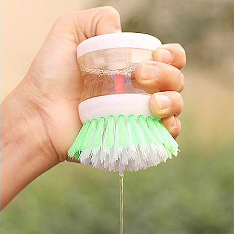 Kitchen Wash Pot Dish Brush Washing Utensils with Washing Up Liquid Soap  Dispenser Household Cleaning Accessories