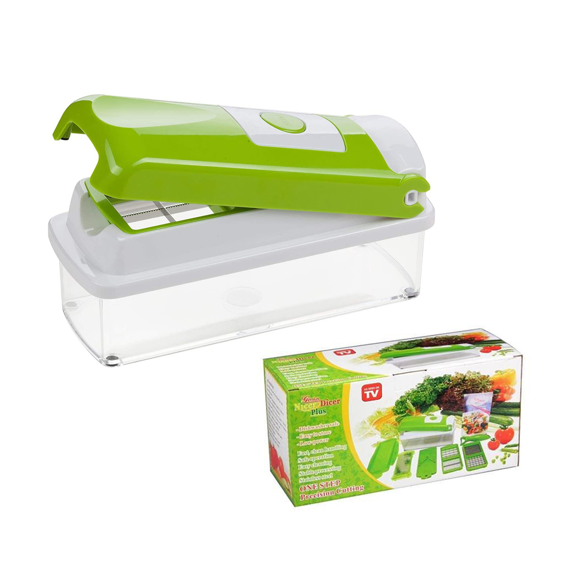 Nicer Dicer Kitchen Grill Vegetable Cutting Fruit Slicing Storage Container Chopper Set Fruit Vegetable Peel Wipe