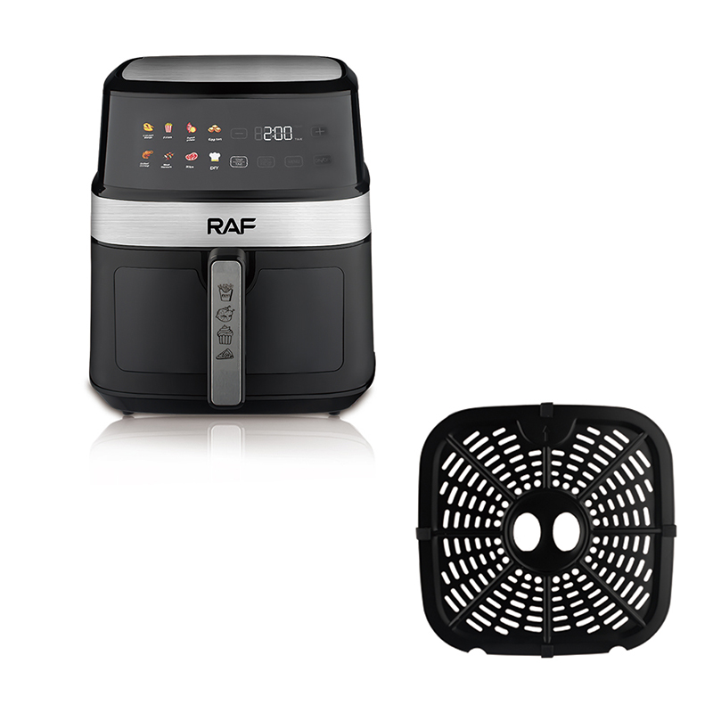 Airfryer RAF R.5343 stainless steel, LED touch screen 6.50 Liter, 1350 ...