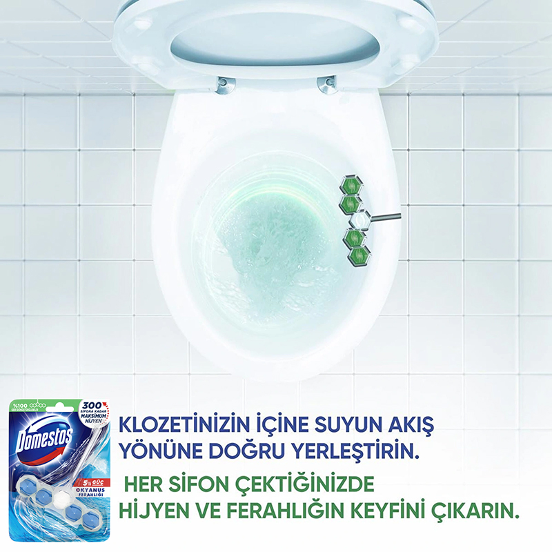 Domestos WC Block Toilet Block Ocean Freshness 5 Power 50g OCEAN ...
