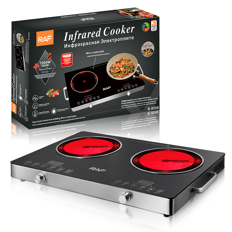 Oven R RAF Double Burner 1500W Electric Infrared Oven R.8050 Digital LED ...