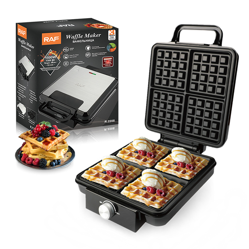 Toast R Iron RAF Waffle Toaster Iron R.2208 Black 1500 W Premium Quality Heat ...