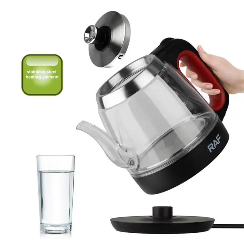 RAF 1.2L Electric Glass Kettle Heat Resistant Ceramic Glass Kettle ...