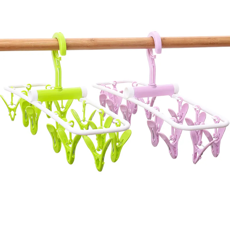 360 Degree Rotating Multi-functional Colorful 12-clip Hanging Plastic ...