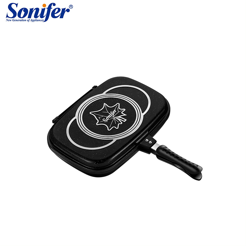 Double Sided Nonstick Frying Pan - Reversible Grill & Sandwich Maker For Kitchen & Camping