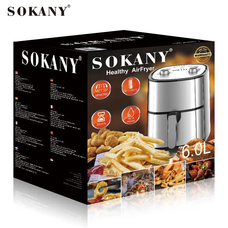 Large Capacity Sokany Electric Air Fryer 10L With Non-Stick Pan 90-200℃  Professional Multioven Air Fryer 1700W