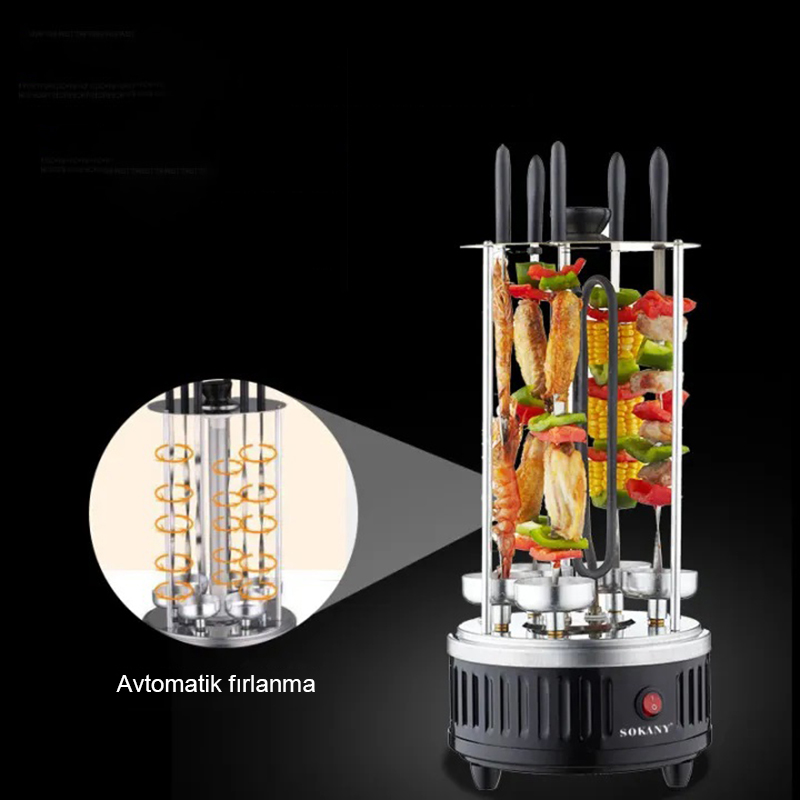 Sokany Electric Stove Smokeless Automatic Rotating Barbecue Skewer ...