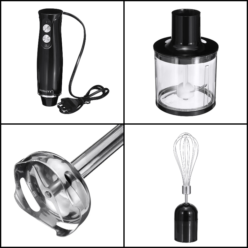 SOKANY 4-in-1 Stainless Steel Electric Blender 2 Speed Blender Hand ...